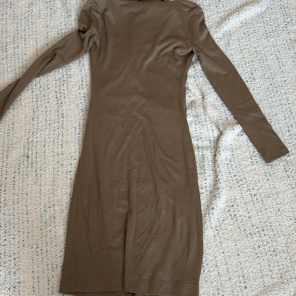 Banana Republic Ruched Knit Midi Dress – Size XS | Brown Neutral | Cowl Neck | - Picture 5 of 6